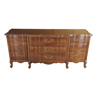 Late 20th Century Kent Coffey Marquee French Provincial Serpentine Fruitwood Dresser Sideboard For Sale