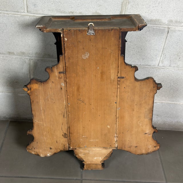 Early 20th Century Antique Wooden Mechanical Pendulum Wall Clock with Mirrors For Sale - Image 6 of 13