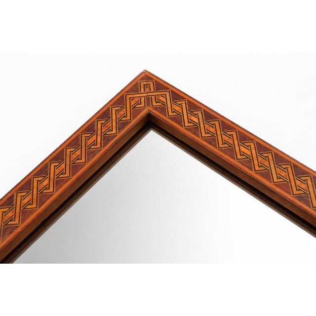 Rectangular Brown Marquetry Mirror by Pio Zanotti, Italy, 20th Century For Sale - Image 12 of 16