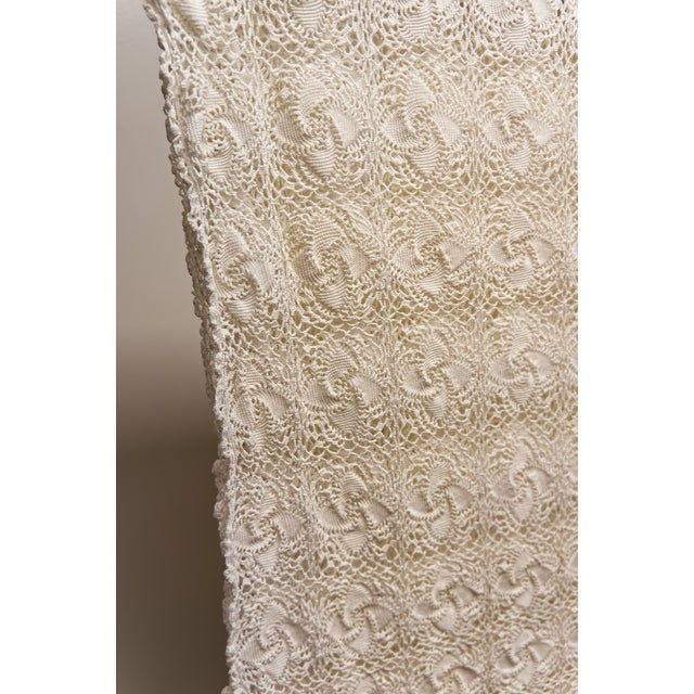 Traditional Crochet Tablecloth With Swirling Floral Motif For Sale - Image 3 of 5