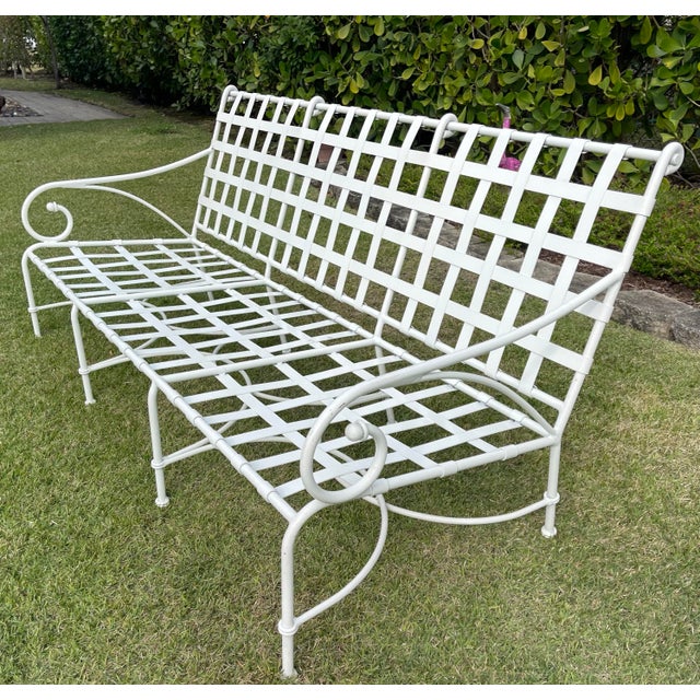 American Brown Jordan Florentine Aluminum Outdoor Patio Sofa in White For Sale - Image 3 of 12