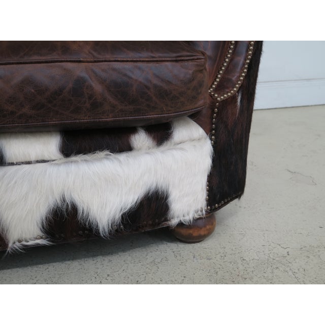 1990s Vintage King Ranch Saddle Leather & Hide Tufted Sofa Chairish