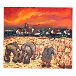 Flemish Artist, Flemish Harvest, Oil on Canvas, Framed For Sale
