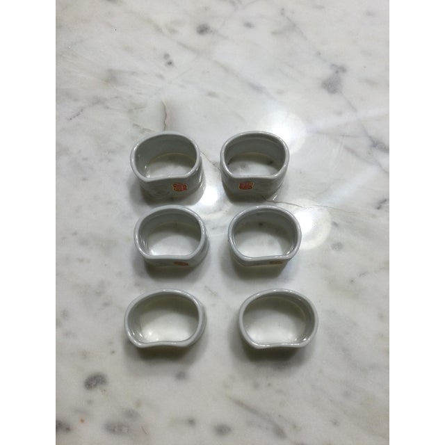 Traditional Vintage Lefton Porcelain Napkin Rings- Set of 6 For Sale - Image 3 of 8
