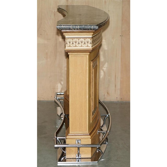 Mid-Century Modern Chrome Home Cocktail Bar with Marble Top For Sale - Image 14 of 18