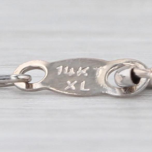 Modern 0.83ctw Floating Diamond Halo Pendant Necklace 14k White Gold 18.75" Box Chain For Sale - Image 3 of 9