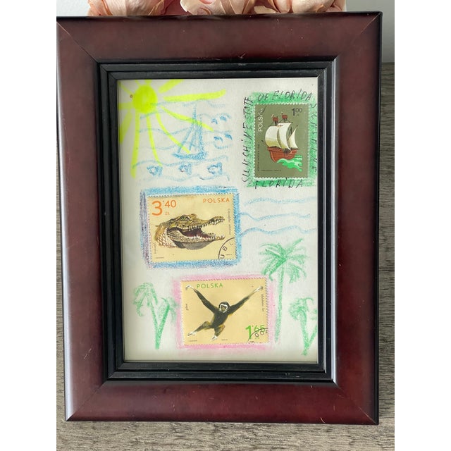 1970s Abstract Collage From the Sunshine State of Florida by Elia Framed For Sale - Image 5 of 5