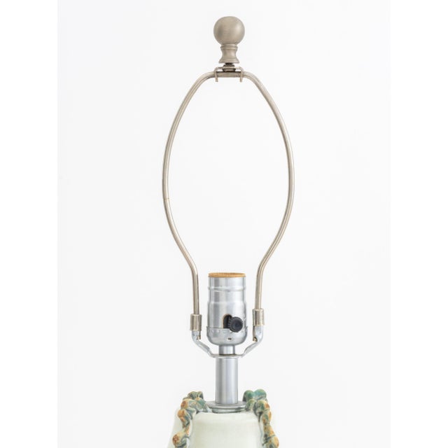 Late 20th Century Celadon Glazed Art Pottery Vase Mounted as a Lamp For Sale - Image 5 of 9
