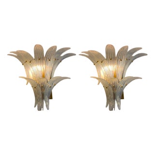 Small Palmette Sconces by Ercole Barovier for Barovier & Toso, 1950s, Set of 2 For Sale