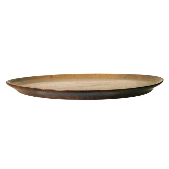 Wood Large Midcentury Handmade Walnut Platter For Sale - Image 7 of 7