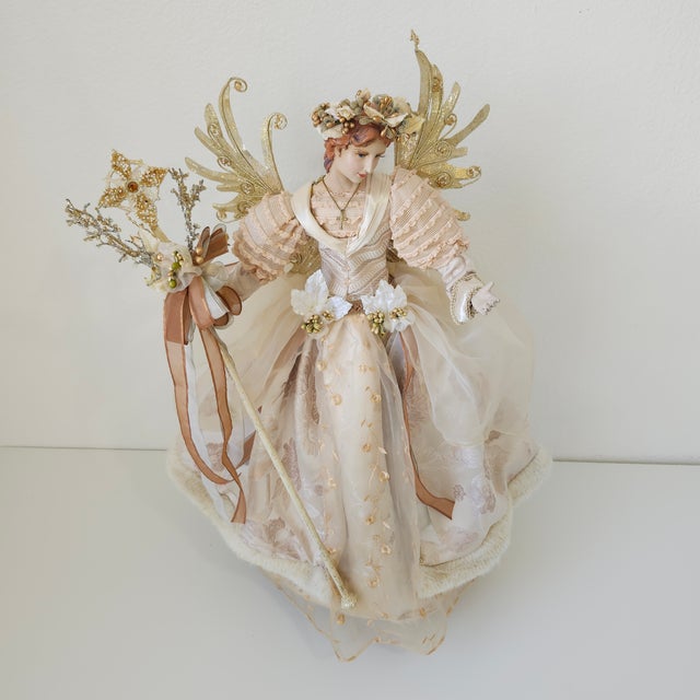 Available Thru Italian Christmas Angel 31" in Heavenly Regalia Vintage For Sale - Image 9 of 17