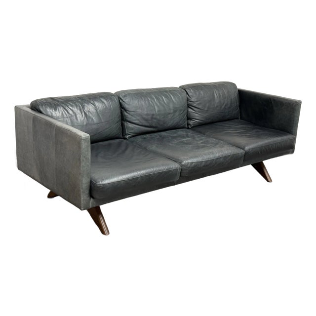 West Elm Brooklyn Leather Sofa For Sale