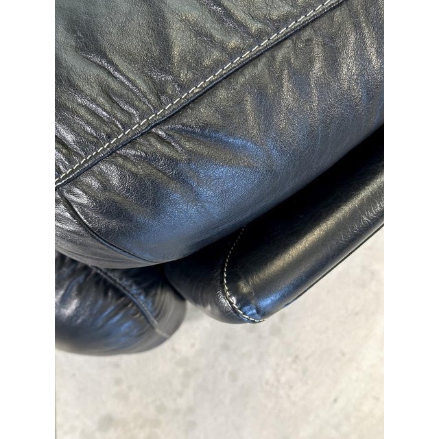 Piumotto Sofa in Black Leather by Arrigo Arrigoni for Busnelli, 1970s For Sale - Image 16 of 18
