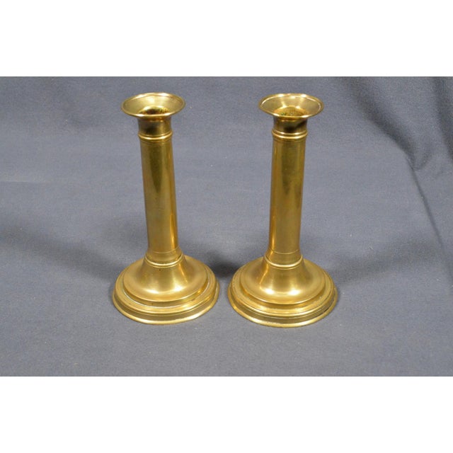 Brass Pair of 19th Century French Brass Push-Up Candlesticks, Circa 1880 For Sale - Image 8 of 9