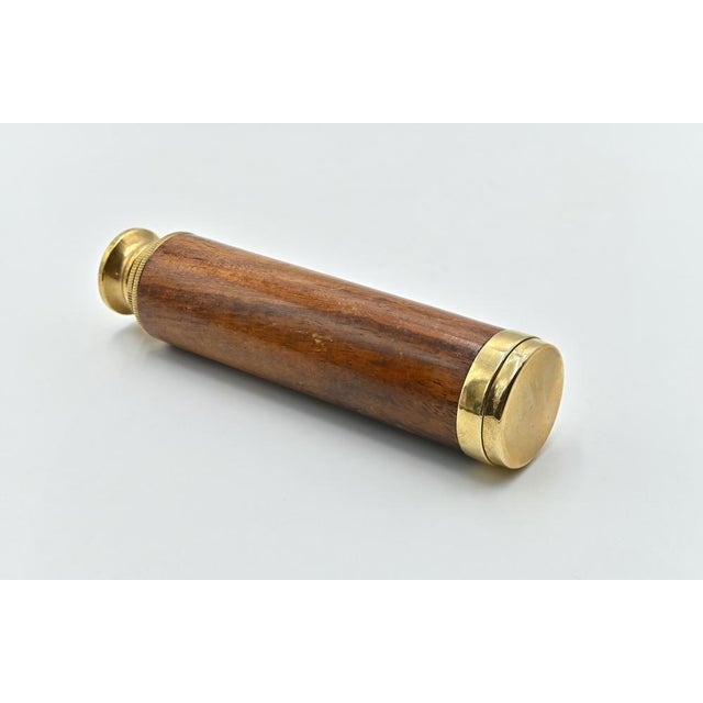 Vintage Telescope in Bronze and Wood, Italy, Early 20th Century For Sale - Image 5 of 6