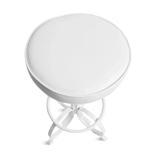 Transitional Vintage White Twist Bar Stool For Sale - Image 3 of 4