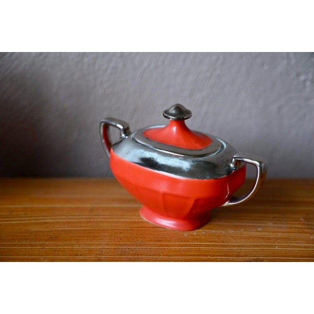 Red and Silver Coffee Service, 1930s, Set of 14 For Sale - Image 15 of 18