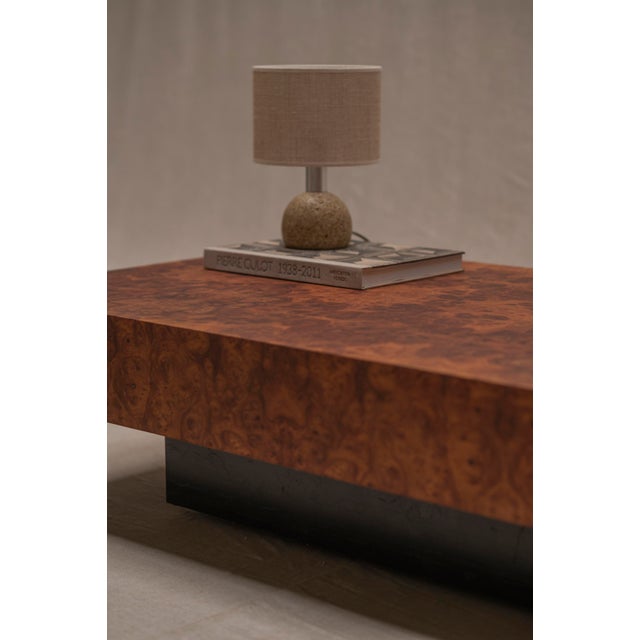 Vintage Burl Walnut Coffee Table by Jean-Claude Mahey, 1970s For Sale - Image 15 of 16