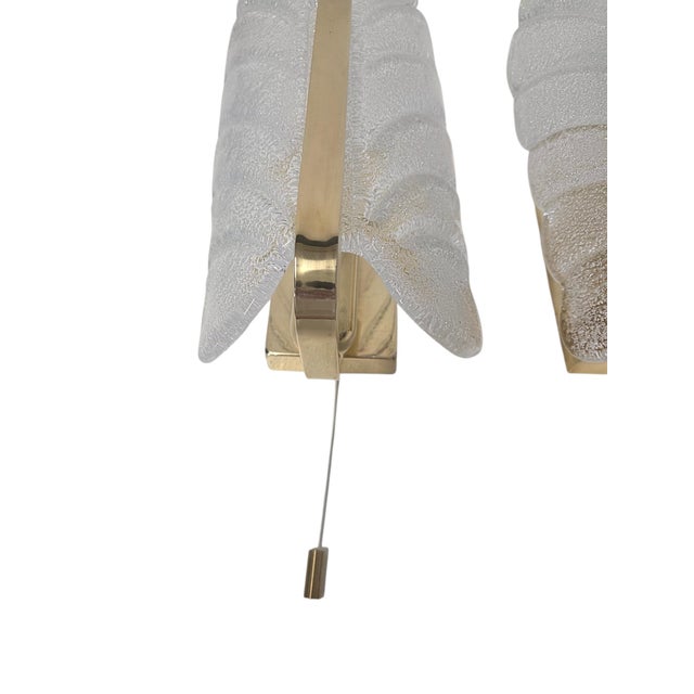 Wall Lights Acanthus Leaf by Orrefors and JBS Fagerlund and Carl Fagerlund, Sweden, 1960s, Set of 2 For Sale - Image 6 of 16
