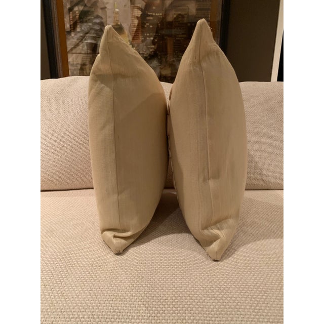 Contemporary Pillows with Hand-Sewn Shells - a Pair For Sale - Image 3 of 5