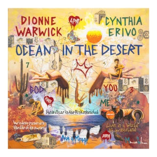 Marcus Glenn Ocean in the Desert Signed Dionne Warwick Embellished Giclee Canvas For Sale