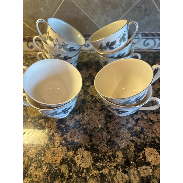 White Vintage Royal Doultpn Dinnerware Burgundy - 55 pcs For Sale - Image 8 of 11