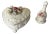 Vintage Victorian Floral Ceramic Heart Box and Bell For Sale