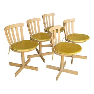 Set of 5 Scandinavian Swivel Chairs by Edsbyverken, 1960s For Sale