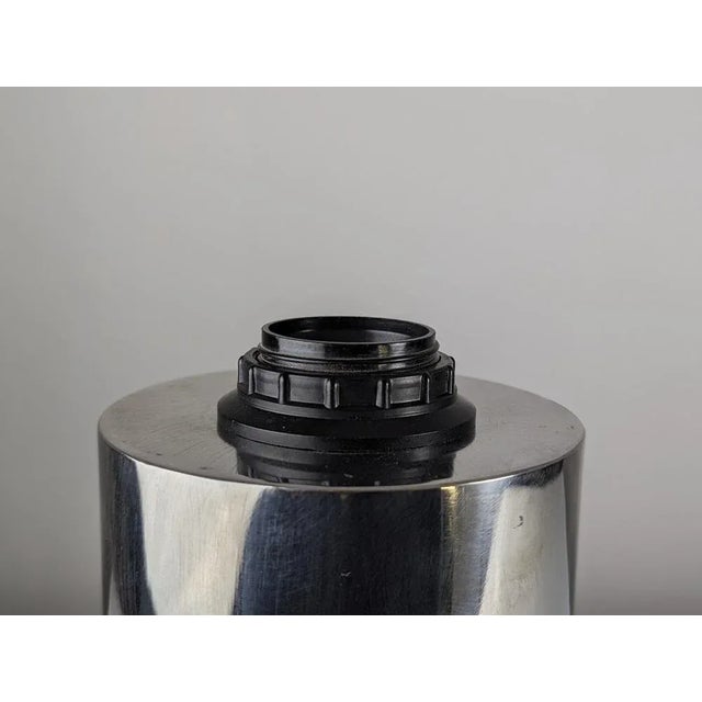 Silver Steel Table Sculpture Lamp For Sale - Image 8 of 9