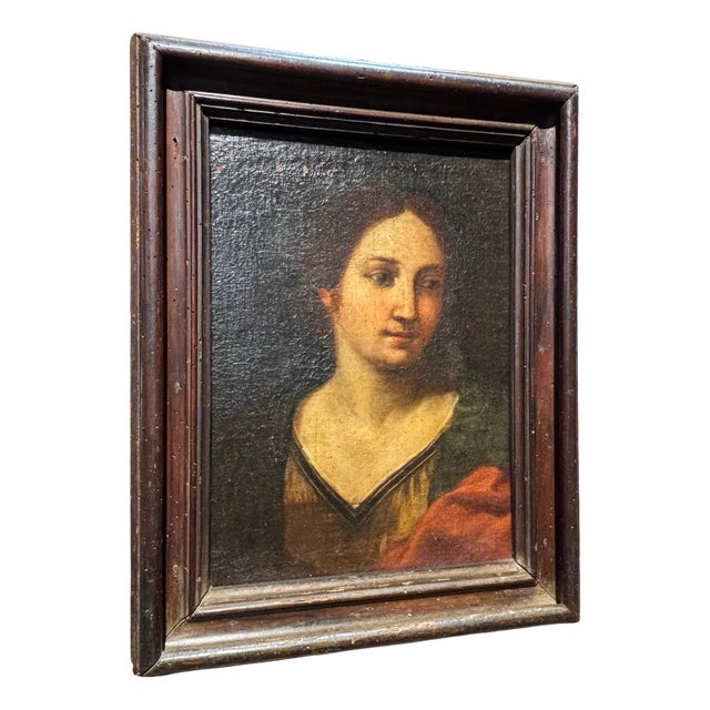 Female Face, 1600s, Oil Painting, Framed For Sale