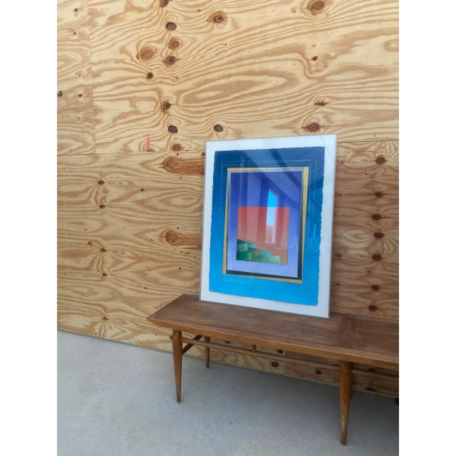 Richard Carter original painting in custom acrylic frame with provenance from the Weingarten Realty Investors Corporate...