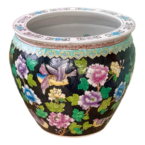 Mid 20th Century Chinese Chinoiserie Fishbowl Planter