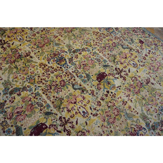Late 19th Century 1890s Multicolor Floral Antique Persian Tehran Rug 9'8" X 12'6" Knotted Wool Carpet For Sale - Image 5 of 7