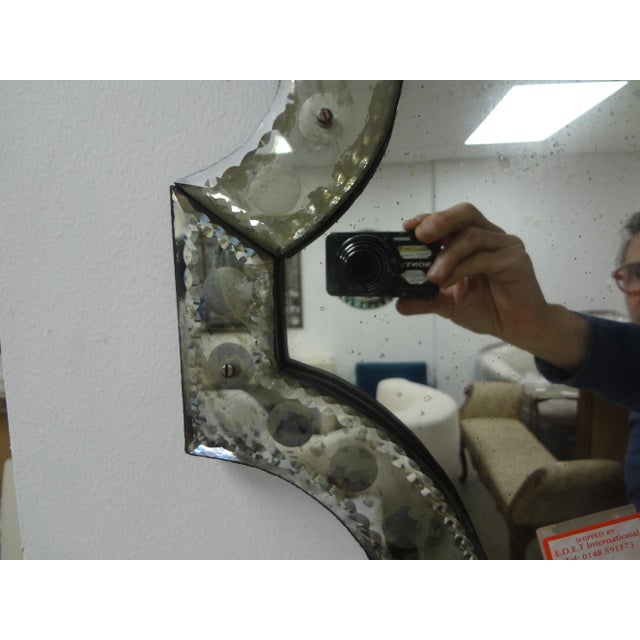 1940s Vintage Etched Venetian Mirror For Sale In Houston - Image 6 of 8