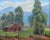 Red Barn Near Foothills - Landscape in Oil on Canvas A beautiful pastoral scene of a red barn near the foothills by Nellie...