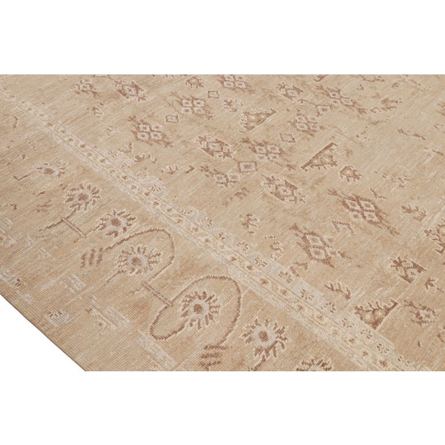 Rug & Kilim’s Oushak Style Oversized Rug in Beige-Brown All Over Pattern For Sale In New York - Image 6 of 7