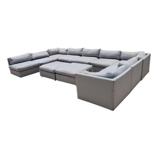 Milo Baughman Large Pit Sectional With 11 Pieces For Sale