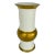Large Modern White and Gold Flared Porcelain Vase For Sale