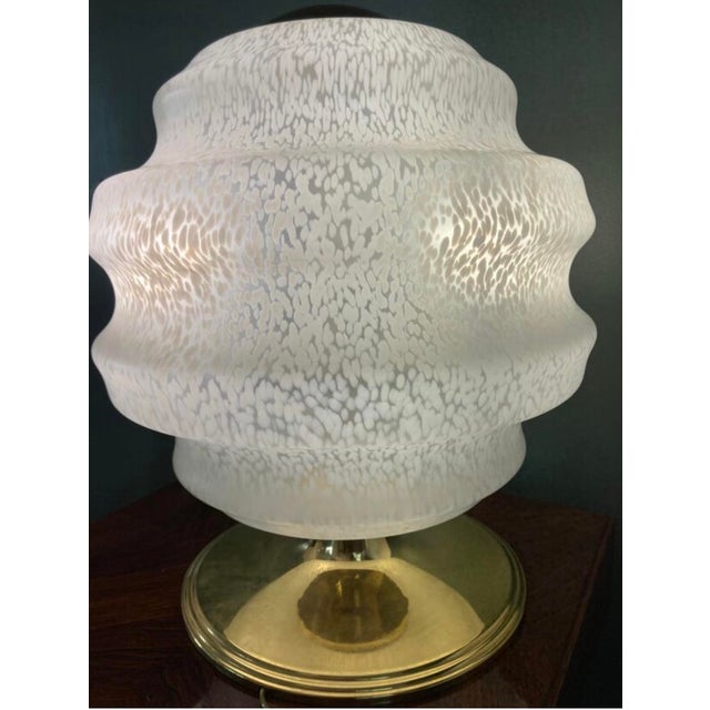 Vintage Table Lamp in Speckled Glass and Brass from Verrerie De Clichy, 1970s For Sale - Image 12 of 13