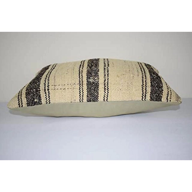 Vintage Turkish Kilim Rug Pillow in Natural For Sale - Image 4 of 6