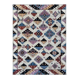 Ivory & Orchid Boho Tribal Rug 8x10 For Sale