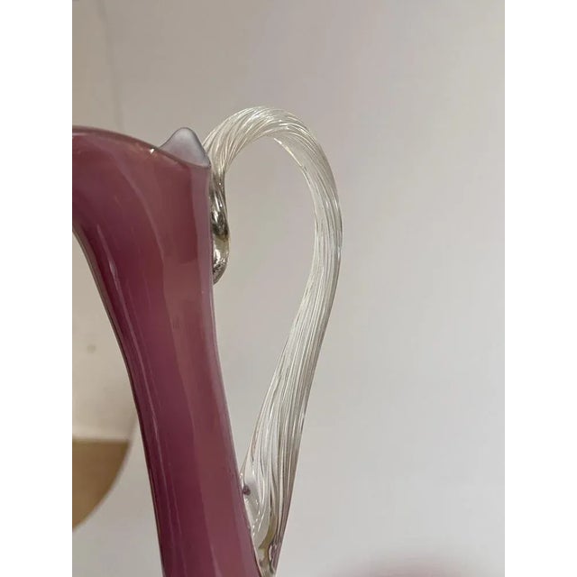 Murano Glass Pitcher with Handle in Twisted Glass, Italy, 1960s For Sale - Image 11 of 12