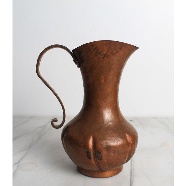 Farmhouse Vintage Copper Water Pitcher For Sale - Image 3 of 9