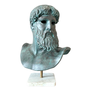 Vintage Boho Patinated Plaster Bust of Man