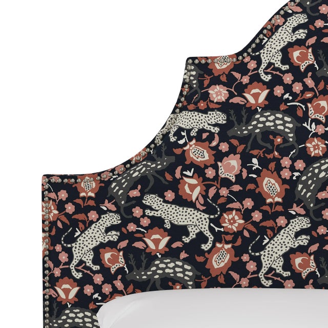 Not Yet Made - Made To Order Halsted Bed in Coral Navy Leopard, California King For Sale - Image 5 of 6