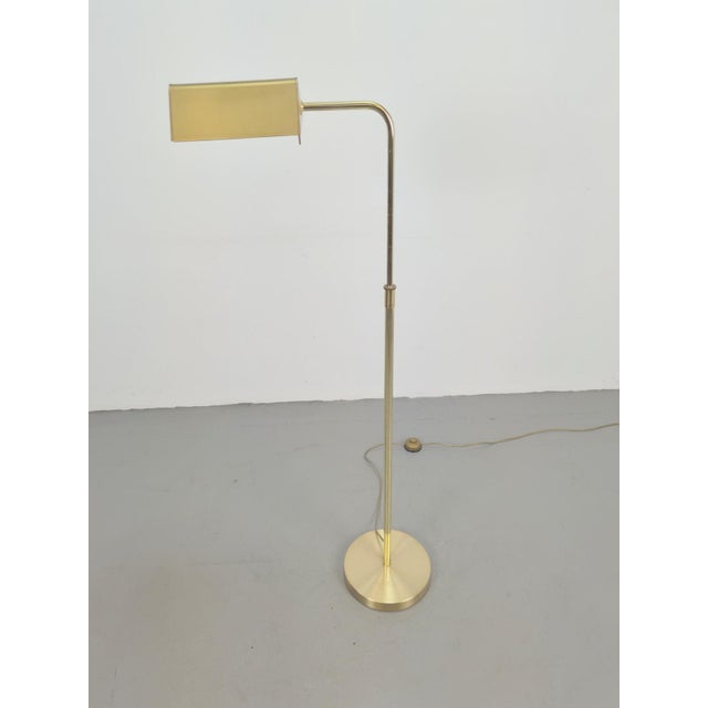 Hollywood Regency Brass Reading Floor Lamp from Sölken Leuchten, 1980s For Sale - Image 3 of 11