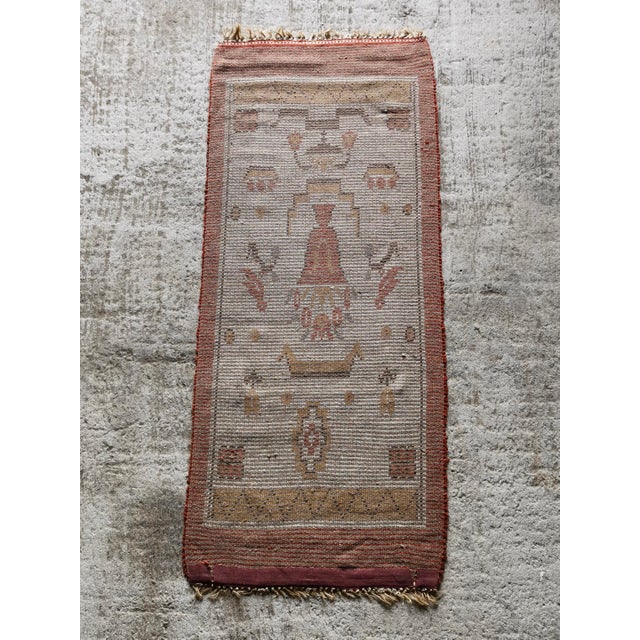 Swedish Grace Wool Rya Rug with Flower Motif, 1920s For Sale - Image 11 of 18