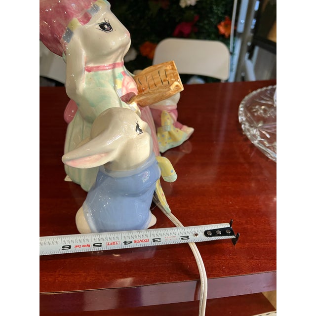 1970s Nursery/Kids Room Bunny Ceramic Vintage Lamp For Sale - Image 10 of 10