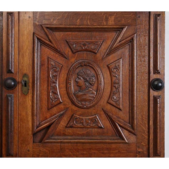 Neo-Renaissance Carved Oak Cabinet For Sale - Image 3 of 7