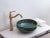 Emerald Handmade Green Ceramic Round Bathroom Sink - TerraFez For Sale - Image 8 of 11